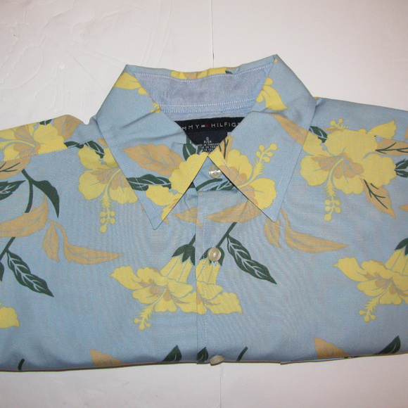 Tommy Hilfiger Floral Casual Button Shirt SS Small - Picture 8 of 8